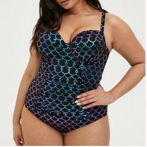 Torrid Women's Mermaid Print One Piece Swimsuit Size 5 rguc